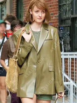 Asal Vision Blazers | A Different Man 2024 Ingrid Leather Blazer Olive Green