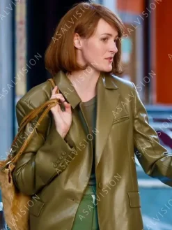 Asal Vision Blazers | A Different Man 2024 Ingrid Leather Blazer Olive Green