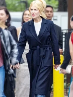 Asal Vision Women Coats | A Family Affair 2024 Nicole Kidman Trench Coat Navy Blue
