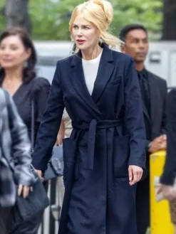 Asal Vision Women Coats | A Family Affair 2024 Nicole Kidman Trench Coat Navy Blue
