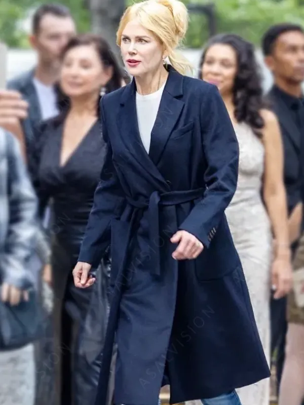 Asal Vision Women Coats | A Family Affair 2024 Nicole Kidman Trench Coat Navy Blue