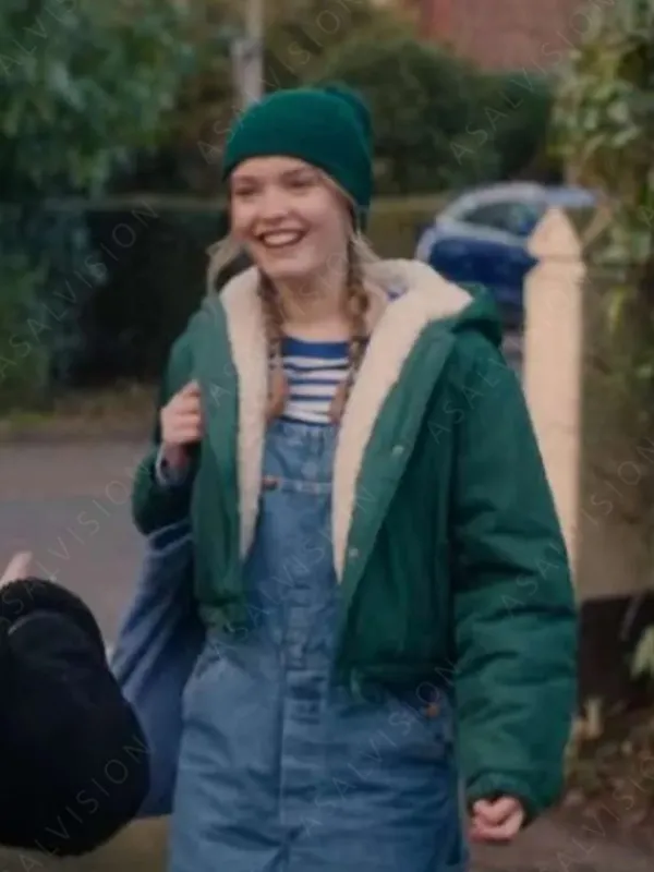 Asal Vision Cotton Jackets | Abby Walker Fool Me Once Sherpa Hooded Jacket Green