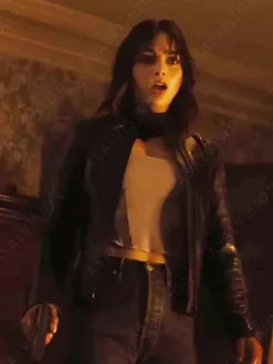 Asal Vision Leather Jackets | Abigail 2024 Melissa Barrera Leather Jacket Black