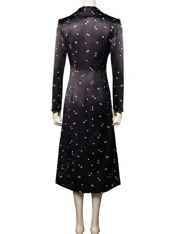 Asal Vision Women Coats | Addams Wednesday 2022 Floral Black Coat Black with Floral Print