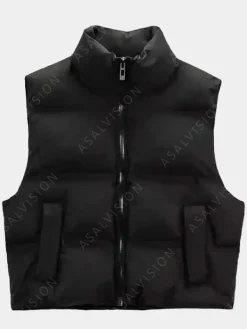 Asal Vision Vests | Addams Wednesday Puffer Vest Black
