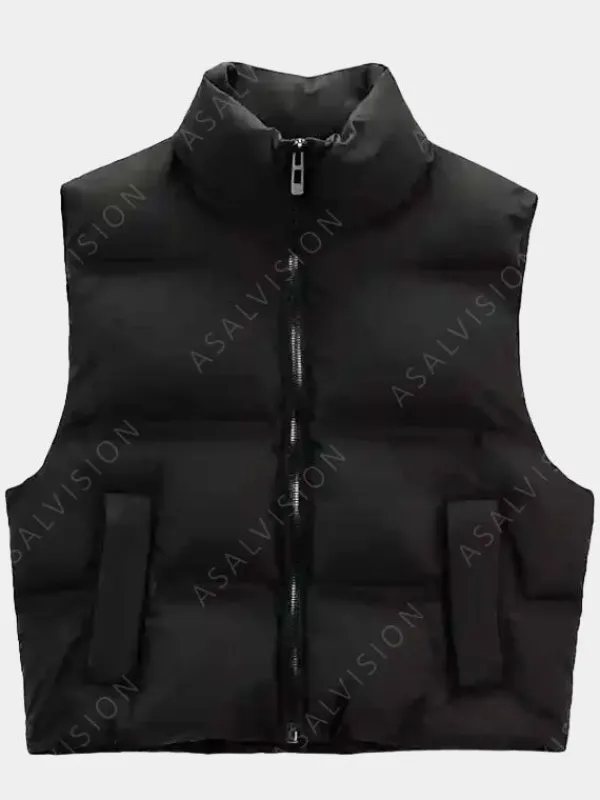 Asal Vision Vests | Addams Wednesday Puffer Vest Black
