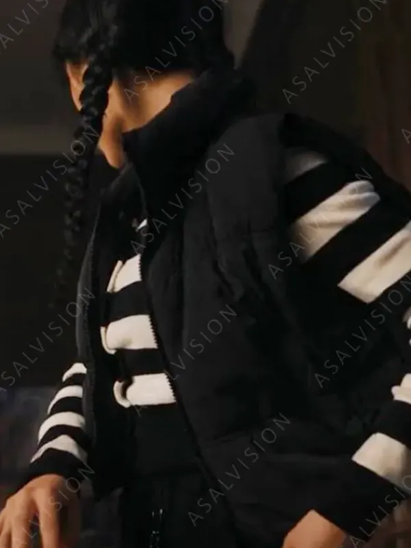 Asal Vision Vests | Addams Wednesday Puffer Vest Black