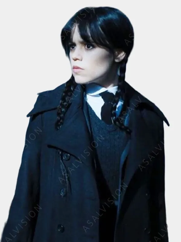 Asal Vision Women Coats | Addams Wednesday Trench Coat Black
