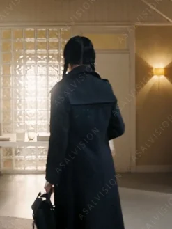 Asal Vision Women Coats | Addams Wednesday Trench Coat Black