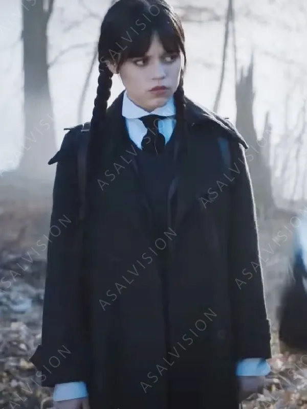 Asal Vision Women Coats | Addams Wednesday Trench Coat Black