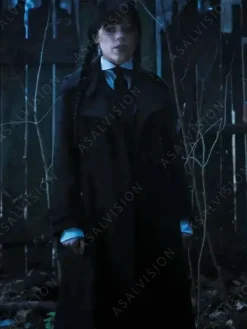 Asal Vision Women Coats | Addams Wednesday Trench Coat Black