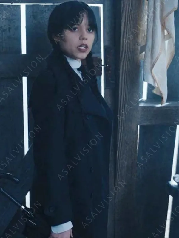Asal Vision Women Coats | Addams Wednesday Trench Coat Black
