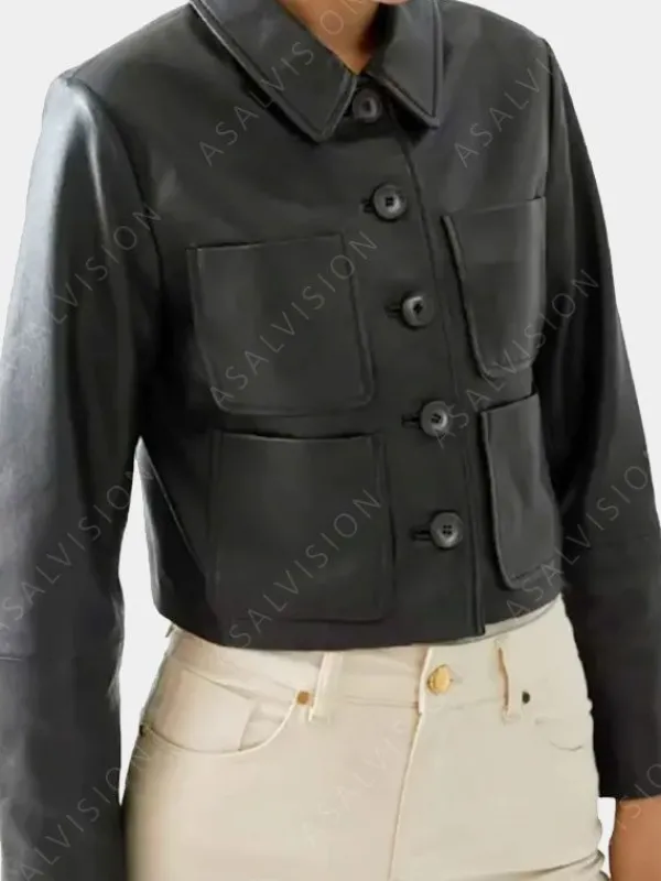 Asal Vision Leather Jackets | Black Jackets | Addams Wednesday Jenna Ortega Leather Jacket Black