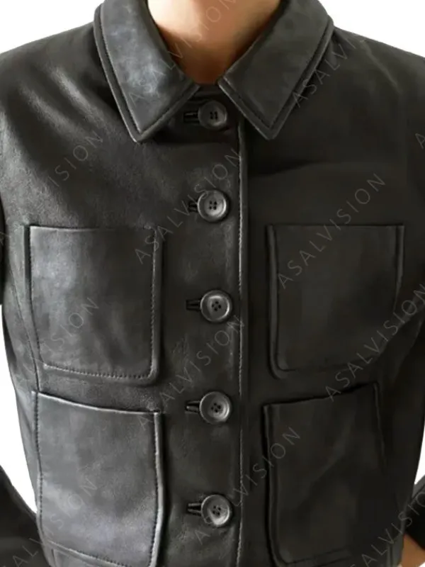 Asal Vision Leather Jackets | Black Jackets | Addams Wednesday Jenna Ortega Leather Jacket Black