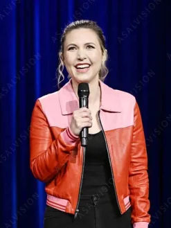 Asal Vision Leather Jackets | After Midnight Taylor Tomlinson Leather Jacket Pink And Red