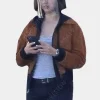 Asal Vision Cotton Jackets | Ana De Armas The Gray Man Bomber Jacket Brown