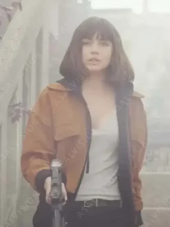 Asal Vision Cotton Jackets | Ana De Armas The Gray Man Bomber Jacket Brown