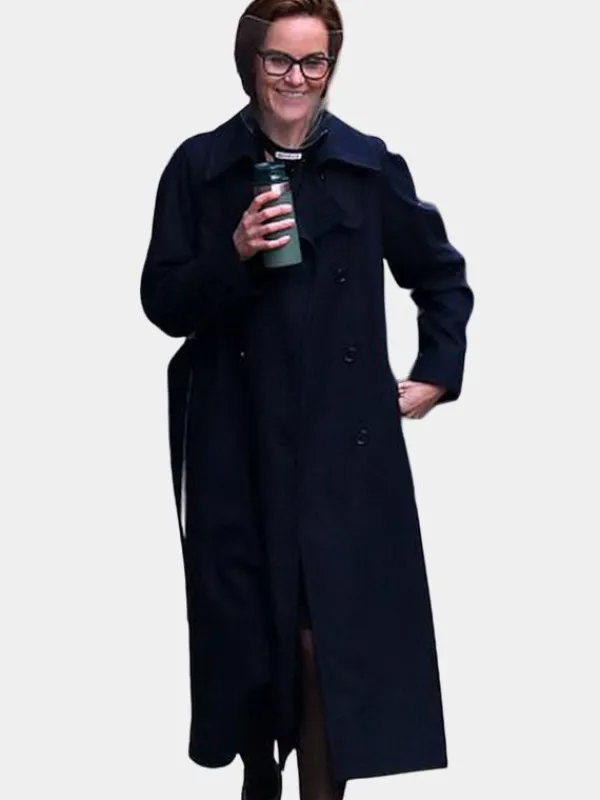 Asal Vision Women Coats | Anatomy of a Scandal Michelle Dockery Coat Black