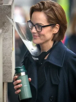 Asal Vision Women Coats | Anatomy of a Scandal Michelle Dockery Coat Black