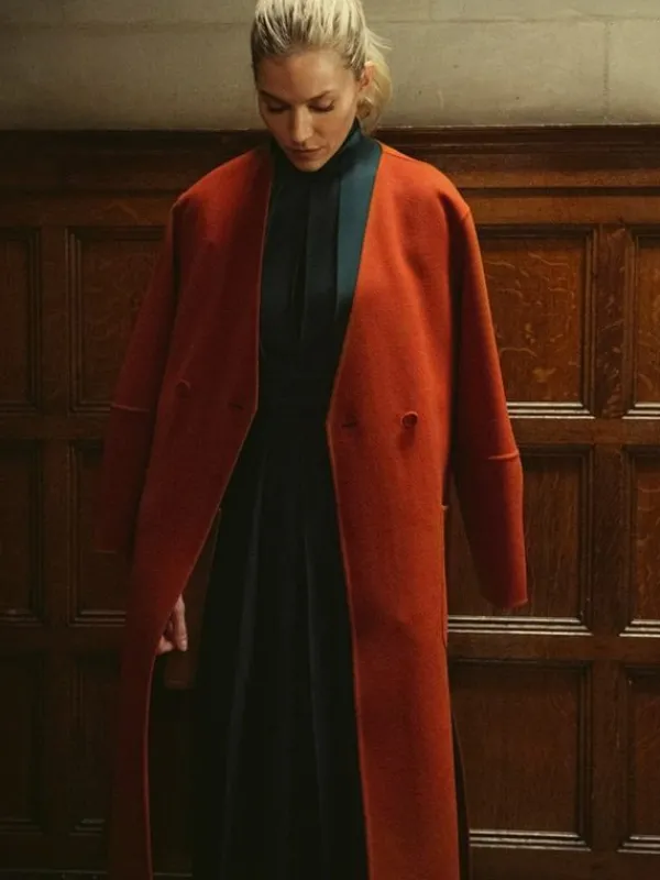 Asal Vision Women Coats | Anatomy of a Scandal Sienna Miller Coat Orange