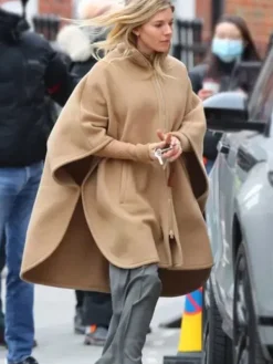 Asal Vision Women Coats | Anatomy of a Scandal Sienna Miller Poncho Camel