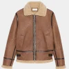 Asal Vision Leather Jackets | Brown Jackets | Anderson Aviator Light Shearling Jacket Brown