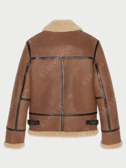 Asal Vision Leather Jackets | Brown Jackets | Anderson Aviator Light Shearling Jacket Brown