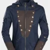 Asal Vision Cotton Jackets | Arno Dorian Assassins Creed Unity Hooded Jacket Blue And Brown