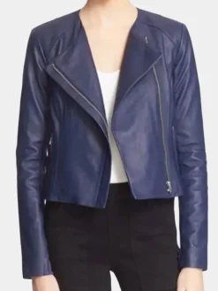 Asal Vision Leather Jackets | Arrow Season 5 Felicity Smoak Leather Jacket Blue