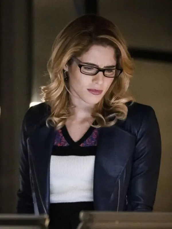 Asal Vision Leather Jackets | Arrow Season 5 Felicity Smoak Leather Jacket Blue