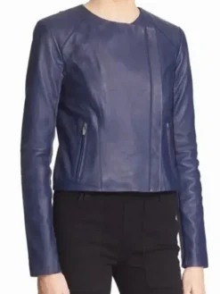 Asal Vision Leather Jackets | Arrow Season 5 Felicity Smoak Leather Jacket Blue