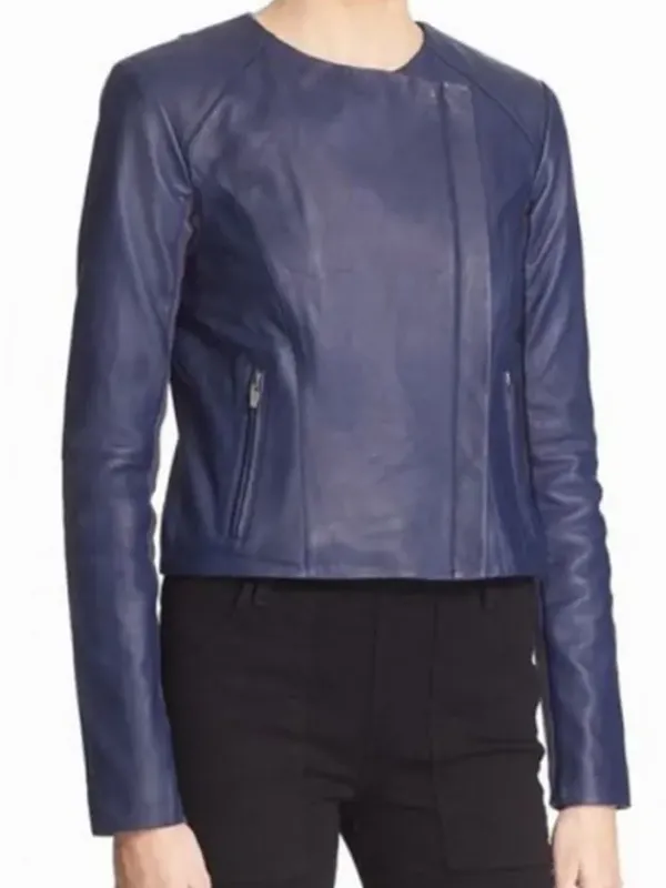 Asal Vision Leather Jackets | Arrow Season 5 Felicity Smoak Leather Jacket Blue