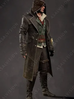 Asal Vision Men Coats | Assassin’s Creed Jacob Frye Coat Distressed Black