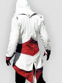 Asal Vision Leather Jackets | Assassins Creed Hoodie White And Red
