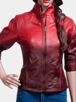 Asal Vision Leather Jackets | Avengers Age Of Ultron Wanda Maximoff Jacket Red
