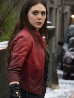 Asal Vision Leather Jackets | Avengers Age Of Ultron Wanda Maximoff Jacket Red