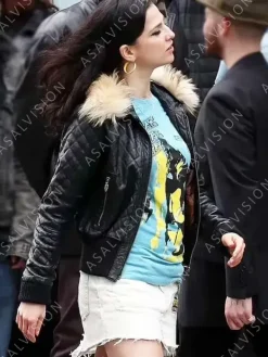 Asal Vision Leather Jackets | Back To Amy Winehouse Leather Jacket Black