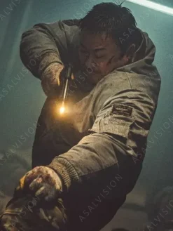 Asal Vision Cotton Jackets | Badland Hunters 2024 Ma Dong-seok Bomber Jacket Grey