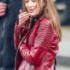 Asal Vision Leather Jackets | Bank Of Dave Alexandra Red Leather Jacket Distressed Red