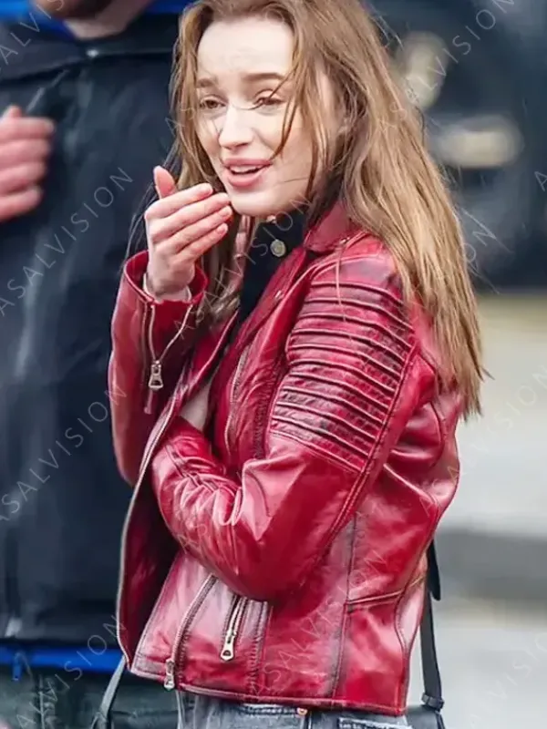 Asal Vision Leather Jackets | Bank Of Dave Alexandra Red Leather Jacket Distressed Red