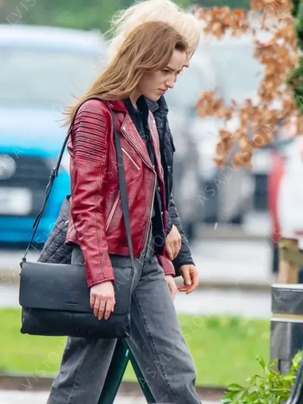Asal Vision Leather Jackets | Bank Of Dave Alexandra Red Leather Jacket Distressed Red