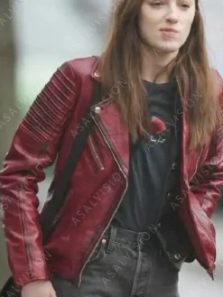 Asal Vision Leather Jackets | Bank Of Dave Alexandra Red Leather Jacket Distressed Red