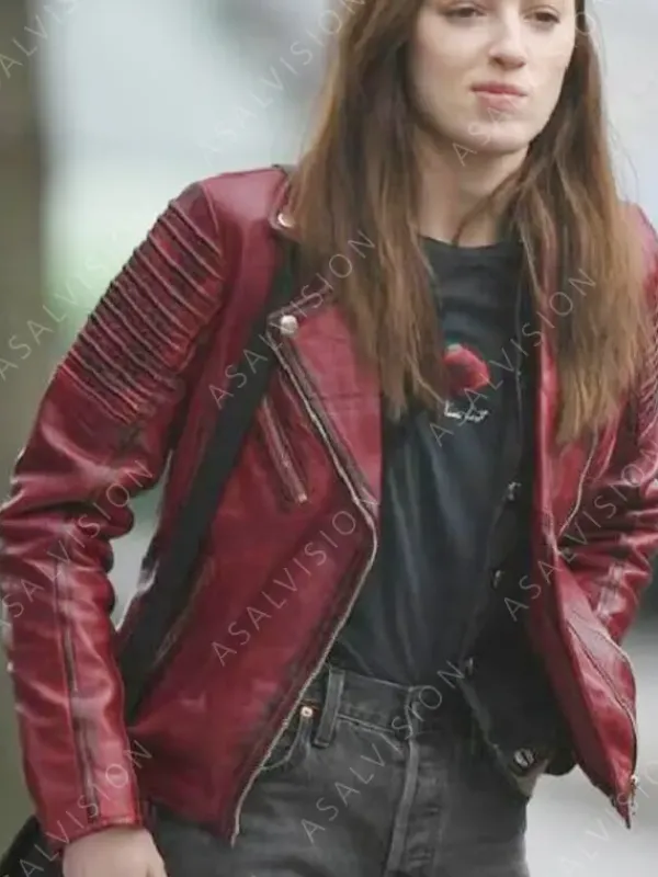 Asal Vision Leather Jackets | Bank Of Dave Alexandra Red Leather Jacket Distressed Red