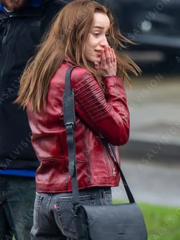 Asal Vision Leather Jackets | Bank Of Dave Alexandra Red Leather Jacket Distressed Red