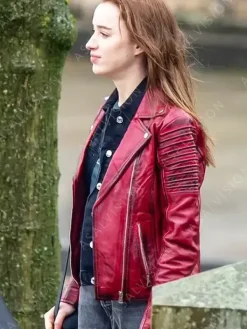 Asal Vision Leather Jackets | Bank Of Dave Alexandra Red Leather Jacket Distressed Red