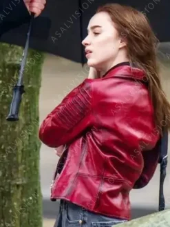 Asal Vision Leather Jackets | Bank Of Dave Alexandra Red Leather Jacket Distressed Red