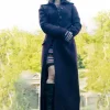Asal Vision Women Coats | Beetlejuice 2024 Jenna Ortega Wool Long Coat Maroon