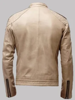 Asal Vision Biker Jackets | Leather Jackets | Leather Moto Jacket Beige