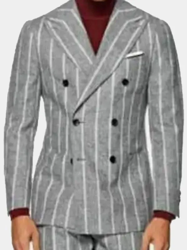 Asal Vision Blazers | Bel-Air Olly Sholotan Striped Blazer Grey