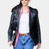 Asal Vision Black Jackets | Leather Jackets | Bella Hadid Meeting In NYC 2022 Leather Jacket Black